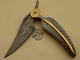 Custom Handmade Damascus Hunting Pocket Knife